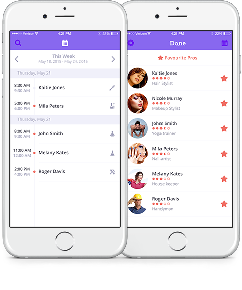 Done app mockup for local service providers